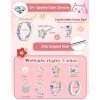 image:imageORAZIO Hypoallergenic Earrings for Girls Women Surgical Stainless Steel Screw Back Earrings Set for Sensitive Ears Cute Toddler Kids Stud Hoop Flower Butterfly Flat Back Earrings Over 4 Years OldColorfulPendant