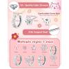 image:imageORAZIO Hypoallergenic Earrings for Girls Women Surgical Stainless Steel Screw Back Earrings Set for Sensitive Ears Cute Toddler Kids Stud Hoop Flower Butterfly Flat Back Earrings Over 4 Years OldPinkFlat Back