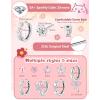 image:imageORAZIO Hypoallergenic Earrings for Girls Women Surgical Stainless Steel Screw Back Earrings Set for Sensitive Ears Cute Toddler Kids Stud Hoop Flower Butterfly Flat Back Earrings Over 4 Years OldPinkScrew Back
