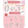 image:imageORAZIO Hypoallergenic Earrings for Girls Women Surgical Stainless Steel Screw Back Earrings Set for Sensitive Ears Cute Toddler Kids Stud Hoop Flower Butterfly Flat Back Earrings Over 4 Years OldPinkPendant