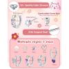 image:imageORAZIO Hypoallergenic Earrings for Girls Women Surgical Stainless Steel Screw Back Earrings Set for Sensitive Ears Cute Toddler Kids Stud Hoop Flower Butterfly Flat Back Earrings Over 4 Years OldColorfulScrew Back