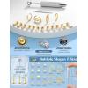 image:imageORAZIO 14K Gold Filled Nose Rings Studs Hoops for Women Men 20G 18G Hypoallergenic Surgical Steel Push in Threadless Flat Back Earrings CZ Helix Tragus Lip Cartilage Medusa Nostril Piercing JewelryOpal StyleGold Plated