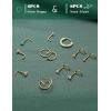 image:imageORAZIO Nose Rings for Women  14K Gold Filled Hypoallergenic Surgical Steel Nose Ring Hoops 18G20G22G Small Cute CZ Screw L Shaped Nose Studs Piercings Jewelry for Women Men 12PcsGold Plated