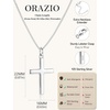 image:imageORAZIO Cross Necklace for Women 925 Sterling Silver or 18K Gold Plated Cross Necklaces Simple Box Chain Small Cross Pendant Choker Necklace Jewelry GiftsSilver PlatedBox Large