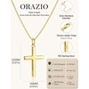 image:imageORAZIO Cross Necklace for Women 925 Sterling Silver or 18K Gold Plated Cross Necklaces Simple Box Chain Small Cross Pendant Choker Necklace Jewelry GiftsGold PlatedBoxLarge