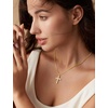 image:imageORAZIO Cross Necklace for Women 925 Sterling Silver or 18K Gold Plated Cross Necklaces Simple Box Chain Small Cross Pendant Choker Necklace Jewelry GiftsGold PlatedBoxCZ
