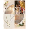 image:imageORAZIO Cross Necklace for Women 925 Sterling Silver or 18K Gold Plated Cross Necklaces Simple Box Chain Small Cross Pendant Choker Necklace Jewelry GiftsSilver PlatedBox Large
