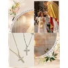 image:imageORAZIO Cross Necklace for Women 925 Sterling Silver or 18K Gold Plated Cross Necklaces Simple Box Chain Small Cross Pendant Choker Necklace Jewelry GiftsSilver PlatedBoxCZ