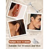 image:imageORAZIO 18G 16G Hypoallergenic Flat Back Earrings Stud Earrings  316L Surgical Steel Internal Thread Stud Piercing Jewelry for TragusHelixConchMedusaLipLabret  Helix Tragus Cartilage Earrings for WomenSilver Plated