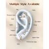 image:imageORAZIO 18G 16G Hypoallergenic Flat Back Earrings Stud Earrings  316L Surgical Steel Internal Thread Stud Piercing Jewelry for TragusHelixConchMedusaLipLabret  Helix Tragus Cartilage Earrings for WomenGold Tone