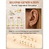 image:imageORAZIO 18G 16G Hypoallergenic Flat Back Earrings Stud Earrings  316L Surgical Steel Internal Thread Stud Piercing Jewelry for TragusHelixConchMedusaLipLabret  Helix Tragus Cartilage Earrings for Women14k Gold Plated