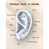 image:imageORAZIO 18G 16G Hypoallergenic Flat Back Earrings Stud Earrings  316L Surgical Steel Internal Thread Stud Piercing Jewelry for TragusHelixConchMedusaLipLabret  Helix Tragus Cartilage Earrings for WomenSilver Tone