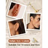 image:imageORAZIO 18G 16G Hypoallergenic Flat Back Earrings Stud Earrings  316L Surgical Steel Internal Thread Stud Piercing Jewelry for TragusHelixConchMedusaLipLabret  Helix Tragus Cartilage Earrings for Women14k Gold Plated