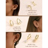 image:imageORAZIO 20G Helix Piercing Jewelry Flat Back Cartilage Earrings for Women Surgical Stainless Steel Hypoallergenic Hoop Stud Earrings Set Tragus Helix Piercing Jewelry for Sensitive Ears Single Pc14k gold earringswhite cz