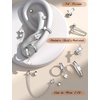 image:imageORAZIO 20G Helix Piercing Jewelry Flat Back Cartilage Earrings for Women Surgical Stainless Steel Hypoallergenic Hoop Stud Earrings Set Tragus Helix Piercing Jewelry for Sensitive Ears Single Pcwhite gold earringswhite cz