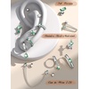 image:imageORAZIO 20G Helix Piercing Jewelry Flat Back Cartilage Earrings for Women Surgical Stainless Steel Hypoallergenic Hoop Stud Earrings Set Tragus Helix Piercing Jewelry for Sensitive Ears Single Pcsilver plated earringsgreen cz