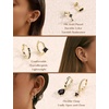 image:imageORAZIO 20G Helix Piercing Jewelry Flat Back Cartilage Earrings for Women Surgical Stainless Steel Hypoallergenic Hoop Stud Earrings Set Tragus Helix Piercing Jewelry for Sensitive Ears Single Pcgold plated earringsblack cz