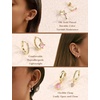 image:imageORAZIO 20G Helix Piercing Jewelry Flat Back Cartilage Earrings for Women Surgical Stainless Steel Hypoallergenic Hoop Stud Earrings Set Tragus Helix Piercing Jewelry for Sensitive Ears Single Pcgold helix piercing jewelrypink cz