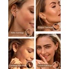 image:imageORAZIO 20G Helix Piercing Jewelry Flat Back Cartilage Earrings for Women Surgical Stainless Steel Hypoallergenic Hoop Stud Earrings Set Tragus Helix Piercing Jewelry for Sensitive Ears Single Pcgold plated earringsblack cz