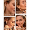 image:imageORAZIO 20G Helix Piercing Jewelry Flat Back Cartilage Earrings for Women Surgical Stainless Steel Hypoallergenic Hoop Stud Earrings Set Tragus Helix Piercing Jewelry for Sensitive Ears Single Pcsilver plated earringsgreen cz