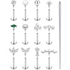 image:imageORAZIO 18G 16G Hypoallergenic Flat Back Earrings Stud Earrings  316L Surgical Steel Internal Thread Stud Piercing Jewelry for TragusHelixConchMedusaLipLabret  Helix Tragus Cartilage Earrings for WomenSilver Tone