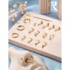 image:imageORAZIO Nose Rings for Women 14K Gold Filled Hypoallergenic Surgical Stainless Steel Nose Ring Studs Hoops CZ LShaped Threadless Flat Back Stud Nose Lip Medusa Piercing Jewelry for Women Men 20G 18GStyle1Gold Plated