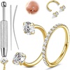 Gold-White CZ Hoop
