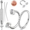 Silver-White CZ Hoop