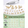 image:imageFlat Back Stud Earrings for Women Hypoallergenic Surgical Steel Internal Thread CZ Stud Piercing Jewelry for Tragus Helix Conch Cartilage 14K GoldSilver Plated Nose Lip Labret Medusa Piercing 16G 18GGold Plated