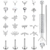 image:imageFlat Back Stud Earrings for Women Hypoallergenic Surgical Steel Internal Thread CZ Stud Piercing Jewelry for Tragus Helix Conch Cartilage 14K GoldSilver Plated Nose Lip Labret Medusa Piercing 16G 18GSilver Plated
