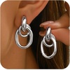 image:imageORAZIO 14K Gold Plated 925 Sterling Silver Posts Knot Statement Earrings for Women Hypoallergenic Trendy Chunky Drop Dangle Earrings Lightweight Fashoin Accessories Gold Jewelry Gifts for WomensSilver Knot Earrings for women