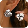 image:imageORAZIO 14K Gold Plated 925 Sterling Silver Posts Knot Statement Earrings for Women Hypoallergenic Trendy Chunky Drop Dangle Earrings Lightweight Fashoin Accessories Gold Jewelry Gifts for WomensSilver Knot Earrings