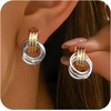 image:imageORAZIO 14K Gold Plated 925 Sterling Silver Posts Knot Statement Earrings for Women Hypoallergenic Trendy Chunky Drop Dangle Earrings Lightweight Fashoin Accessories Gold Jewelry Gifts for WomensGold and Silver Statement Earrings
