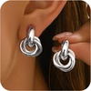image:imageORAZIO 14K Gold Plated 925 Sterling Silver Posts Knot Statement Earrings for Women Hypoallergenic Trendy Chunky Drop Dangle Earrings Lightweight Fashoin Accessories Gold Jewelry Gifts for WomensSilver Chunky Earrings