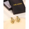 image:imageORAZIO 14K Gold Plated 925 Sterling Silver Posts Knot Statement Earrings for Women Hypoallergenic Trendy Chunky Drop Dangle Earrings Lightweight Fashoin Accessories Gold Jewelry Gifts for WomensGold Chunky Earrings