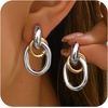 image:imageORAZIO 14K Gold Plated 925 Sterling Silver Posts Knot Statement Earrings for Women Hypoallergenic Trendy Chunky Drop Dangle Earrings Lightweight Fashoin Accessories Gold Jewelry Gifts for WomensGold and Silver Knot Earrings for women