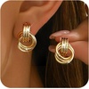 image:imageORAZIO 14K Gold Plated 925 Sterling Silver Posts Knot Statement Earrings for Women Hypoallergenic Trendy Chunky Drop Dangle Earrings Lightweight Fashoin Accessories Gold Jewelry Gifts for WomensGold Statement Earrings
