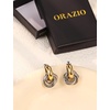 image:imageORAZIO 14K Gold Plated 925 Sterling Silver Posts Knot Statement Earrings for Women Hypoallergenic Trendy Chunky Drop Dangle Earrings Lightweight Fashoin Accessories Gold Jewelry Gifts for WomensGold and Silver Chunky Earrings