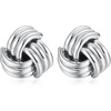 image:imageORAZIO 14K Gold Plated 925 Sterling Silver Posts Knot Statement Earrings for Women Hypoallergenic Trendy Chunky Drop Dangle Earrings Lightweight Fashoin Accessories Gold Jewelry Gifts for WomensSilver Knot Earrings