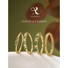 image:imageORAZIO 14K Gold Plated Stackable Rings for Women Non Tarnish Dainty Cubic Zirconia Wedding Engagement Bands Ring Set Minimalist Trendy Statement Anniversary Promise Thumb Stacking Rings Size 610Green CZGold Tone