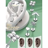 image:imageORAZIO 1618G Flat Back Earrings for Women Hypoallergenic Surgical Steel 14K Gold Silver Plated Internal Thread Stud Piercing Jewelry for Helix Tragus Cartilage Conch Nose Lip Labret Medusa PiercingSilver PlatedMix