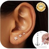 image:imageORAZIO 1618G Flat Back Earrings for Women Hypoallergenic Surgical Steel 14K Gold Silver Plated Internal Thread Stud Piercing Jewelry for Helix Tragus Cartilage Conch Nose Lip Labret Medusa Piercing14K Gold PlatedFlower