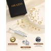 image:imageORAZIO 16G18G20G Flat Back Earrings for Women Threadless 316L Surgical Steel Stud Hoop Earrings Push in Nose Studs Hypoallergenic Cartilage Earring Stacks Labret Helix Tragus Conch Piercing JewelryGold Plated