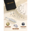 image:imageORAZIO 16G18G20G Flat Back Earrings for Women Threadless 316L Surgical Steel Stud Hoop Earrings Push in Nose Studs Hypoallergenic Cartilage Earring Stacks Labret Helix Tragus Conch Piercing JewelrySilver Plated