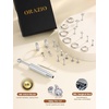 image:imageORAZIO 16G18G20G Flat Back Earrings for Women Threadless 316L Surgical Steel Stud Hoop Earrings Push in Nose Studs Hypoallergenic Cartilage Earring Stacks Labret Helix Tragus Conch Piercing JewelrySilver Plated