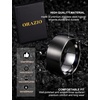 image:imageORAZIO Stainless Steel Wedding Rings for Men Women 6mm 8mm Mens Wedding Band SliverBlackGold Plated Brushed Matte Finish Surface High Polish Edge Mens Rings Engagement Promise Ring Comfort Fit 614Black6MM