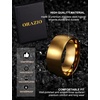 image:imageORAZIO Stainless Steel Wedding Rings for Men Women 6mm 8mm Mens Wedding Band SliverBlackGold Plated Brushed Matte Finish Surface High Polish Edge Mens Rings Engagement Promise Ring Comfort Fit 61418K Gold Plated8MM