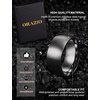 image:imageORAZIO Stainless Steel Wedding Rings for Men Women 6mm 8mm Mens Wedding Band SliverBlackGold Plated Brushed Matte Finish Surface High Polish Edge Mens Rings Engagement Promise Ring Comfort Fit 614Grey8MM