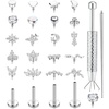image:imageFlat Back Stud Earrings for Women Hypoallergenic Surgical Steel Internal Thread CZ Stud Piercing Jewelry for Tragus Helix Conch Cartilage 14K GoldSilver Plated Nose Lip Labret Medusa Piercing 16G 18GSilver Plated