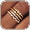 image:imageORAZIO 14K Gold Plated Stackable Rings for Women Non Tarnish Dainty Cubic Zirconia Wedding Engagement Bands Ring Set Minimalist Trendy Statement Anniversary Promise Thumb Stacking Rings Size 610White CZGold Tone
